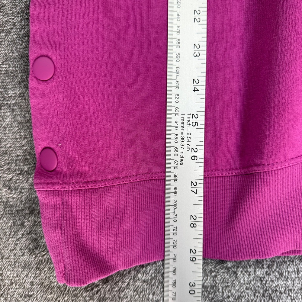 Ideology Hoodie Womens M Magenta Pink Snap Side Vent Raglan Sleeve Fleece - Picture 5 of 6